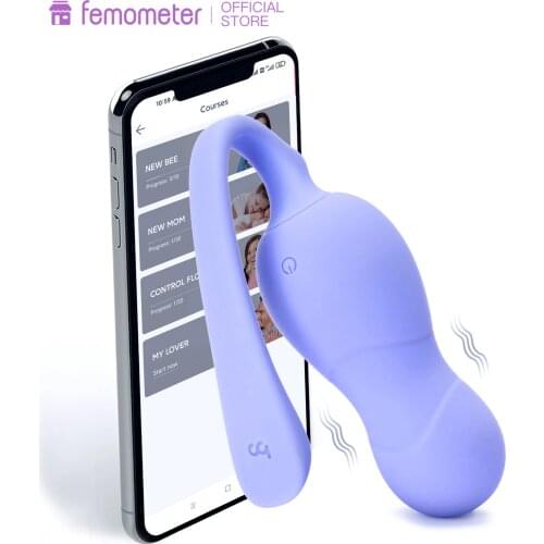 Femometer Kegel Balls for Bladder Control & Pelvic Floor Exercises with APP 10 Speed Waterproof Silicone Tighten Exerciser
