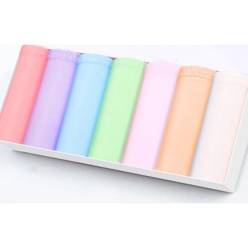 ZJX 7Pcs/lot Seamless Panties Women Ice Silk Briefs Nylon Ultra-thin Summer Traceless Sexy Womens Underwear Plus Size 4XL