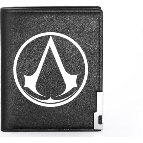 Unique Assassin Symbol High Quality Leather Men Wallet Classic Credit Card Holder Short Purse