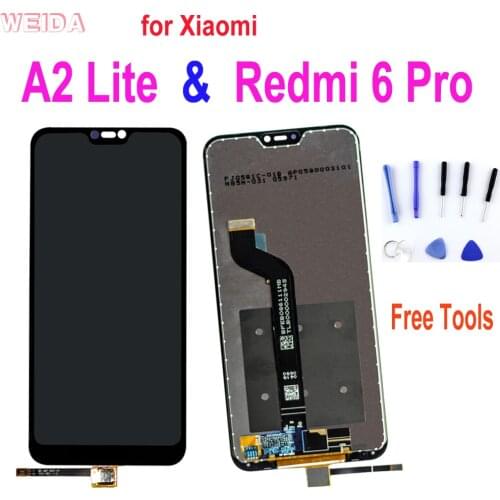 5.84" Original LCD For Xiaomi Mi A2 Lite Display Redmi 6 Pro LCD Display Touch Screen Digitizer Assembly with Frame Replacement