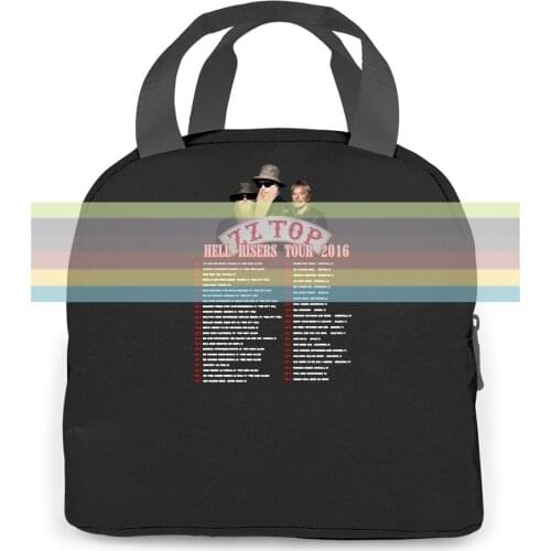 ZZ Hell Risers Tour 2016 In Back : to- women men Portable insulated lunch bag adult student