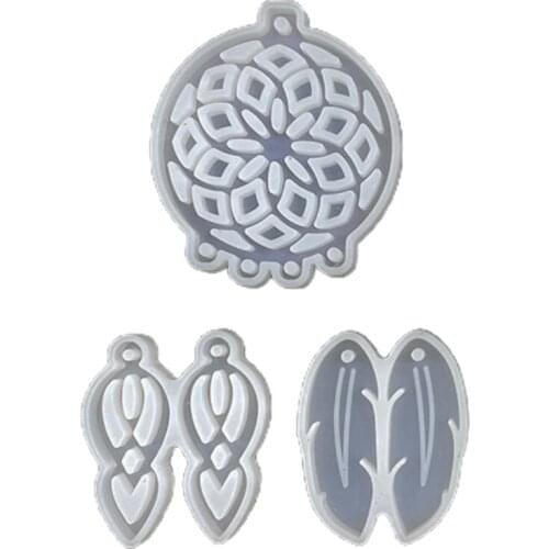 1 Set Dream Catcher Epoxy Resin Mold Keychain Earrings Casting Silicone Mould DIY Crafts Jewelry Pendants Home Car Hanging AXYD
