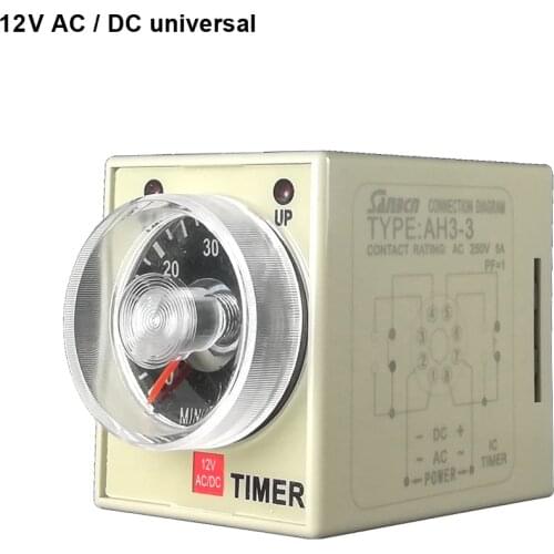 2020 most ideal 12V AC/DC universal AH3-3/2 time relay 12V time delay relay 12V good quality time timer,time range 0.1S-60m