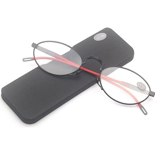 2021 New Portable PaperPresbyopic Glasses Wallet Reading Glasses with Case Mini Presbyopic Glasses 2 Color Pink and Black