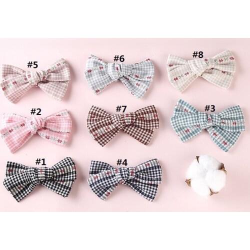 36pc/lot Cotton Fabric Bow Hair Clip ,Girls Floral Print Hairpins Buotique Hair Bows Hairgrips Kids Hair Accessories