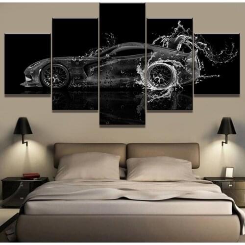 5 Piece Canvas Art Dodge Viper Water Car Poster Modern Decorative Paintings on Canvas Wall Art for Home Decorations Wall Decor