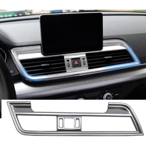 ABS Matt Car Interior Navigation Central Control Panel Air Conditioning Vent Cover Frame Trim for Audi Q5 FY 2018