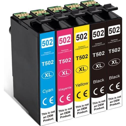 ALIZEO EUR Version T502XL t502 502XL Full Ink Cartridge with Chip Compatible for Epson XP5100 xp5105 WF2860 WF2865 Printer