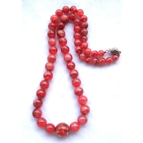 Free Shipping Natural Rhodochrosite Round Beads Necklace Women Jewelry accessories weddings parties Valentines birthday gift