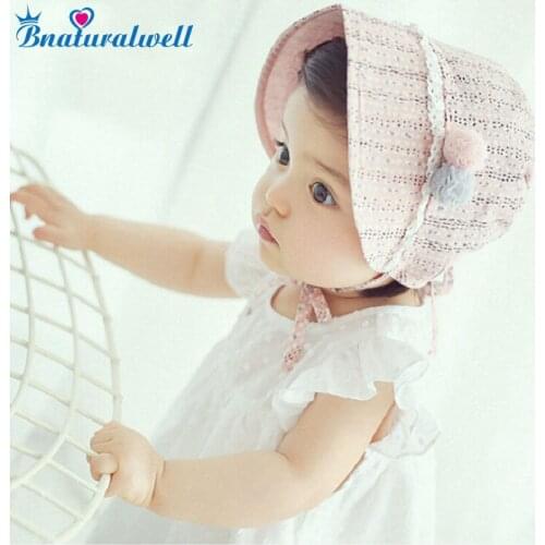 Bnaturalwell Baby Girl Bonnet Photography Prop Nordic Vintage Pattern Toddler Bonnet Retro Kids Christening/ Baptism Cap H834