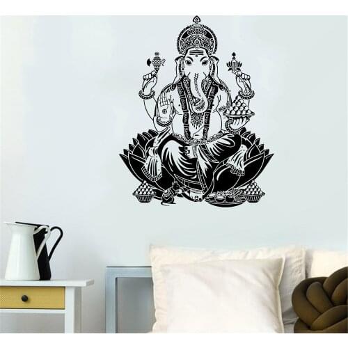 Great Buddha Mandala Elephant Wall Decal Mantra Chakra Meditation Wall Sticker Home Decor Vinyl Art Mural DW10338