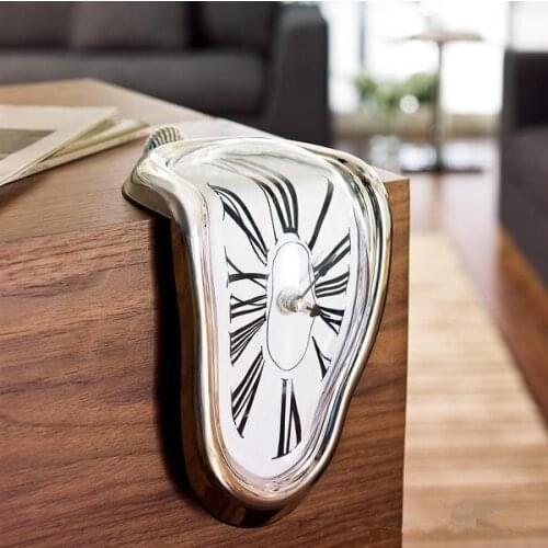 Irregular Warp Melting Clock Hot Novelty Salvador Style Creative Shelf Wall Clock For Home Decor Birthday Gift