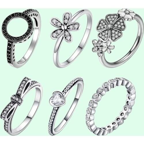 CUTEECO 2019 Hot Sale Silver Color Brand Rings For Women European Original Wedding Fashion Engagement Ring Jewelry Gift