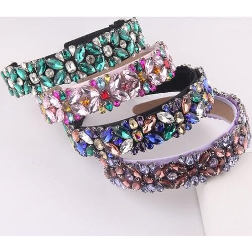 Colorful rhinestone flower headbandNew Baroque inlaid color rhinestone headband, ladies dance party gorgeou hair accessories 855