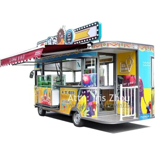 Electric Ice Cream Driving Food Cart Selling Vending Truck Food Truck Four Wheels Big Size