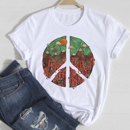 T-shirts Women Cartoon Forest Mountain Vacation Lady Print Female Tee T-Shirt Spring Summer Clothes Graphic Tshirt Top