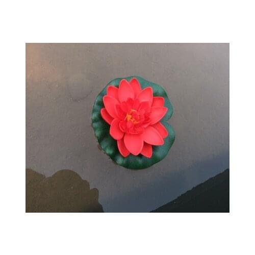 Simulation lotus Artificial Floating Water Lily EVA Lotus Flower Pond Decor 10cm 7 colors Garden Pool Pond Fountain Decoration 6