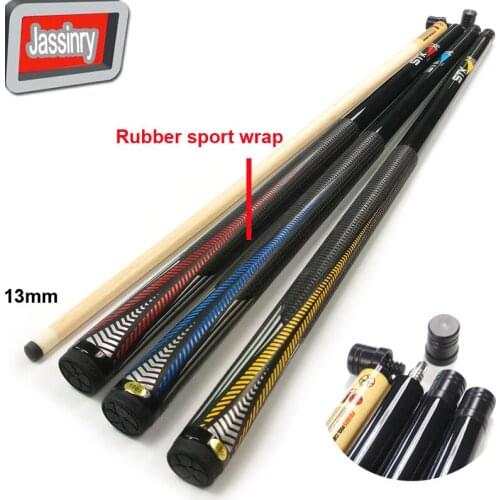 Jassinry 3colors optional Billiards Pool cues in 12.75mm 1/2 splited with joint protector/rubber wrap Maple wood cue sticks
