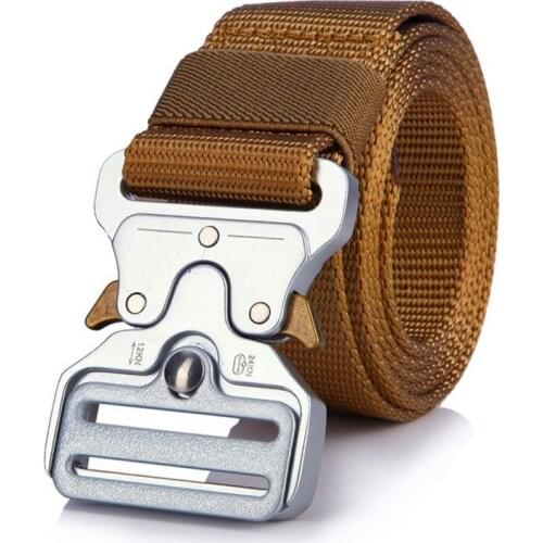 Korean Canvas Tactical Belt Outdoor Military Unisex Fashion Luxury Plus Length Metal Buckle Pants Accessories Designer Mens Belt