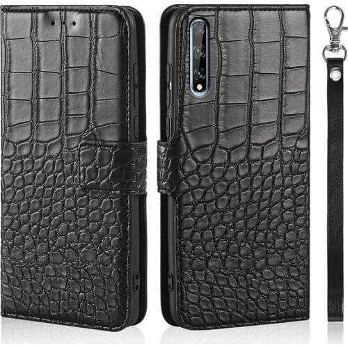 DOREXLON Crocodile Flip Leather Case for Huawei Y8P Phone Cover Cases for for Huawei Y8P magnet Card holder phone cases