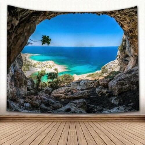 Beautiful Landscape Cave Tapestry Wall Hanging Wall Fabric Tapestry Art Home Decoration Sleeping Pad Wall Carpets Dorm Decor