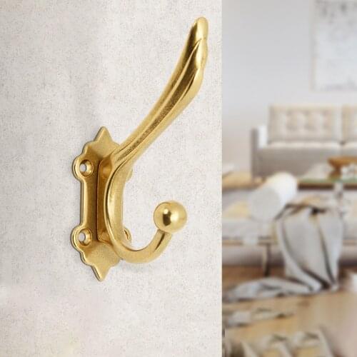 Coppersmith pure copper hook creative Nordic clothes hook door wardrobe shoe cabinet single coat hook wall hanging