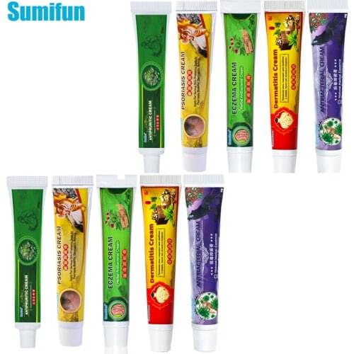 5 Type 2pcs/lot Treatment Psoriasis Cream Antibacterial Antipruritic Dermatitis Eczema Herbal Ointment Anti-Itch Medical Plaste