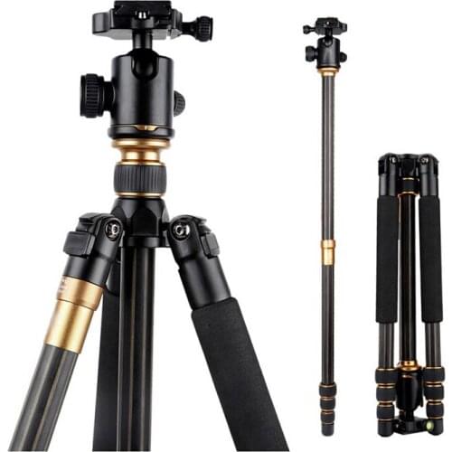CAME-TV Q99C Carbon Fiber Tripod Monopod Mini Stand