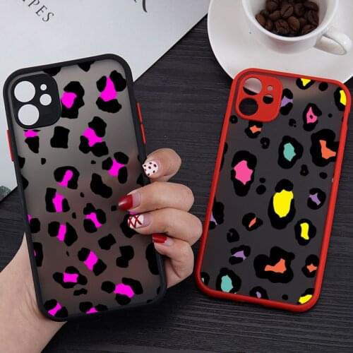 JAMULAR Fashion Cow Leopard Print Phone Case For iPhone X 7 11 12 Pro SE 20 XR XS MAX 8 6Plus Silicone PC Hard Cover Slim Fundas
