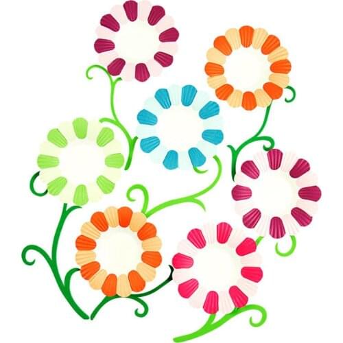 25pcs Kids Paper Plate Set Petal Paper Tray With 12pcs Paper Strip For Party DIY Accessories Children Gift