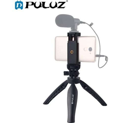 PULUZ Mini Desk Plastic Tripod Mount with Phone Clamp & Adjusting Tripod Head For Smartphones