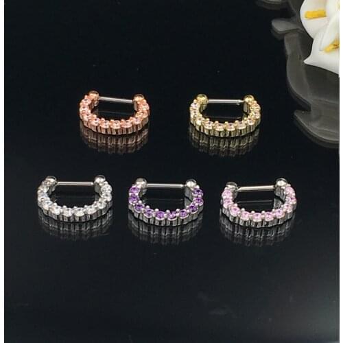 New Design Crystal Fake Nose Ring Hoop Ring Clip Body Jewelry Fake Septum Nose Ring Piercing For Women Body Piercing Nariz