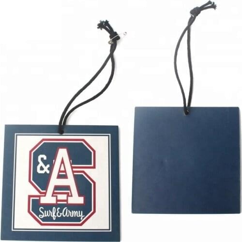 Wholesale Custom Printed Brand Name Logo Square Recycled Paper Vintage Hang Tags for Clothing