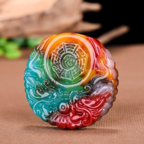 Natural Xinjiang Color Jade Stone Double Dragon Jade Pendant Jewelry Lucky Safety Auspicious Amulet Pendant Fine Jewelry
