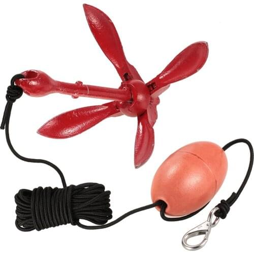 Folding Anchor Rigging System Kit Set with Float Carrying Bag Rope Fishing Buoy Kit for Kayak Raft Inflatable Boat Accessories