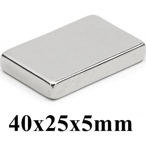 50pcs F40x25x5mm Super Powerful Strong Rare Earth Block NdFeB Magnet Neodymium N35 Magnets F40*25*5mm Free Shipping