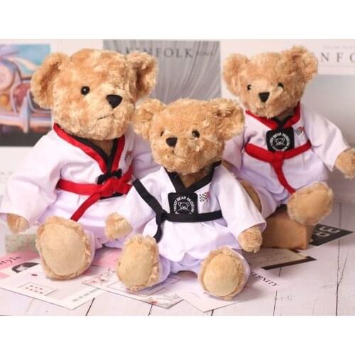 Taekwondo Bear Plush Doll Toys Taekwondo Lovers Cuddle Bear Doll Plush Toy Childrens Doll Girls Birthday Gifts Taekwondo Suits
