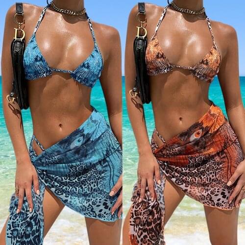 Top High Waist Bikini Set for Beachwear Swimming 2021 Hot Sale Womens Sexy Swimsuit 3 Piece Triangle Dropshipping