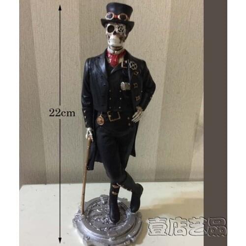 Resin Home Furnishing Gentleman Drunkard And Hair Man Ornaments Male Skull Ornaments Halloween Souvenirs