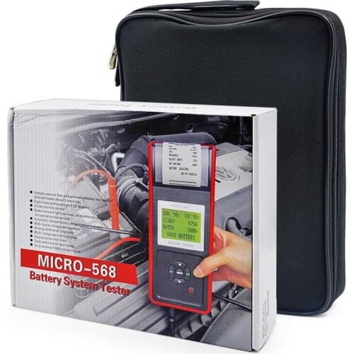 MICRO-568 Car Battery Tester tool For SOH SOC CCA IR for 6v 12v & 24v system Multi-language micro 468 with Printer