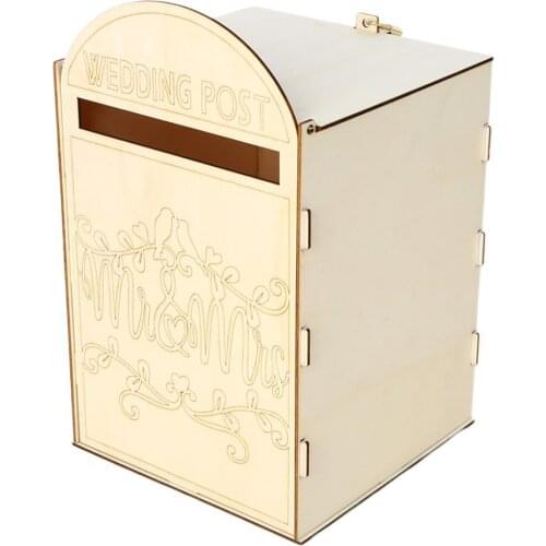 Mr&Mrs Pattern Wooden Letter Box Shape Decoration for Wedding Craft