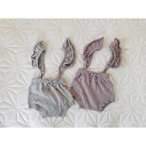 Knitted Baby Rompers Overalls Newborn Baby Boys Girls Romper Clothes Ruffles Cotton Toddler Romper Jumpsuits Baby Girls Overalls