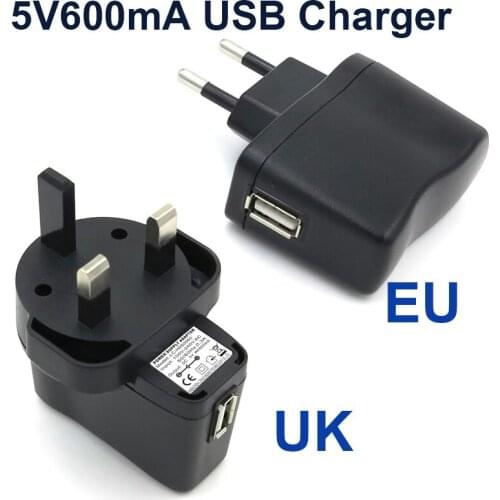 VORED 1PCS New 5V600mA EU/UK Plug USB Charger Power Adapter Portable Travel Wall Charger for Electric toothbrush Free shipping