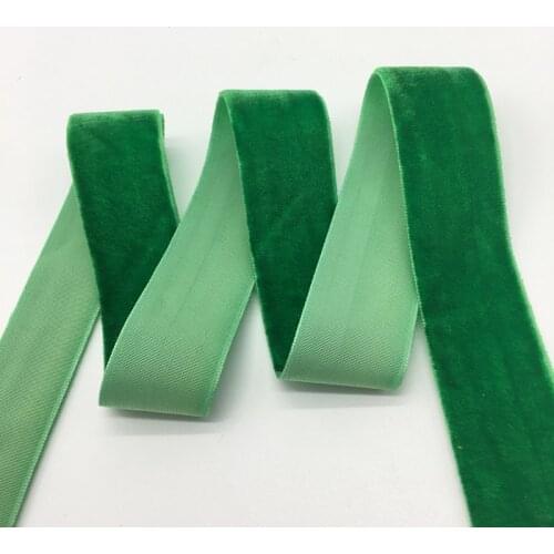 3 yards/lot 1"(25mm)Wide Green Velvet Ribbon Headband Clips Bow Wedding Decoration