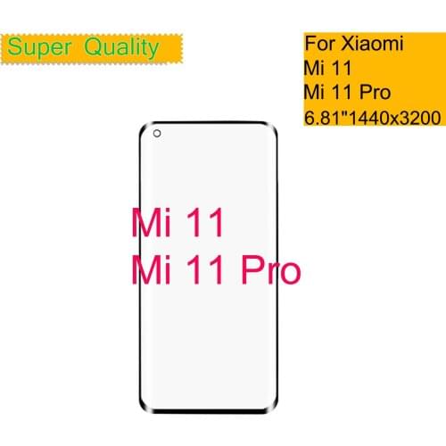 10Pcs/Lot For Xiaomi Mi 11 Touch Screen Panel Front Outer Glass Lens For Xiaomi Mi 11 Pro LCD Glass Front With OCA Glue Film