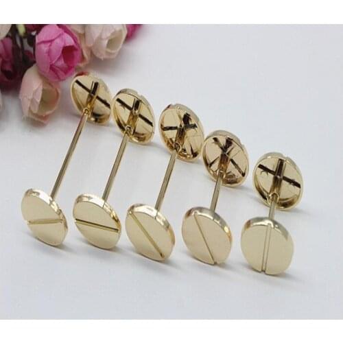 20 PCS/lot) metal plating processing leather rivets golden barbell handbags decorative accessories