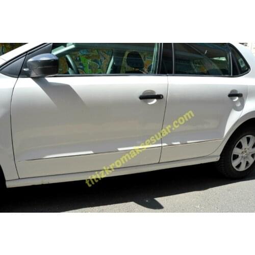 For Volkswagen Polo Chrome Door Side Streamer 2010 2011 2012 2013 2014 2015 2016 2017 and 4 Pieces Car Accessories