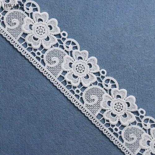 5yards 6.7cm white african Lace Fabric Trim Ribbons wedding decoration for home DIY clothing accessories Bulletless single-sided