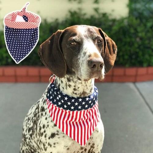 American Flag Dog Bandage Printing Stripe Dog Accessories Summer Dog Fashion Scarf for Large Dogs Cute Cat Collar Dropshipping