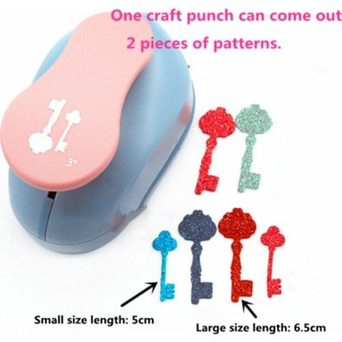 Free ship 3 inch key shape paper punch 2 pieces of key for eva punch for Album craft punch scrapbook lock opener paper cutter